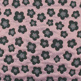 Daisy Embossed Jacquard Dressmaking Occasion Fabric - Daisy Flowers on Pink