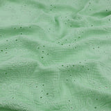 Dani Flower Embroidery Double Gauze Dressmaking Fabric - Mint