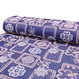 Denim Sequin Embroidered Flowers Dressmaking Jacketing Fabric - Dark Blue