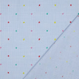 Dobby Cotton Spot Dressmaking Fabric - Blue Stripe Multicolour