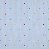 Dobby Cotton Spot Dressmaking Fabric - Blue Stripe Multicolour