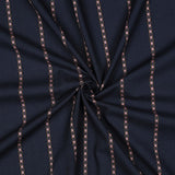 Dobby Cotton Jacquard Dressmaking Fabric - Navy Pink Stripe