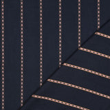 Dobby Cotton Jacquard Dressmaking Fabric - Navy Pink Stripe