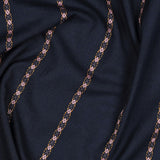 Dobby Cotton Jacquard Dressmaking Fabric - Navy Pink Stripe