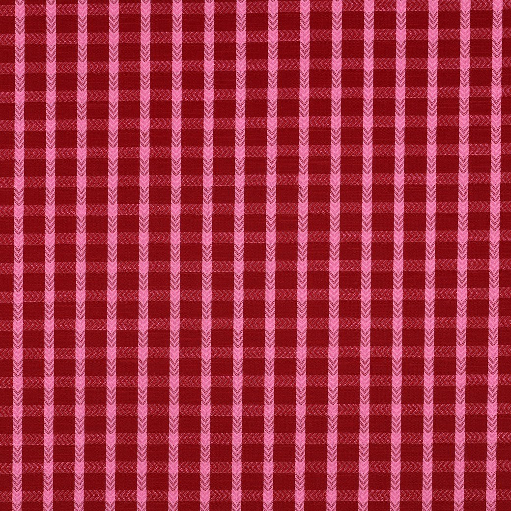 Dobby Cotton Yarn Dyed Dressmaking Fabric - Red