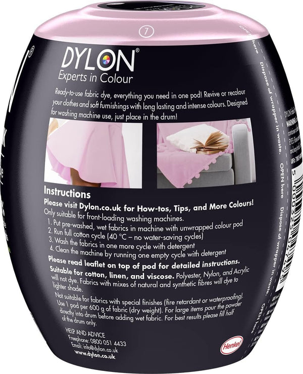 Dylon Washing Machine Fabric Dye Pods: Restore & Revive Clothes - Peony Pink