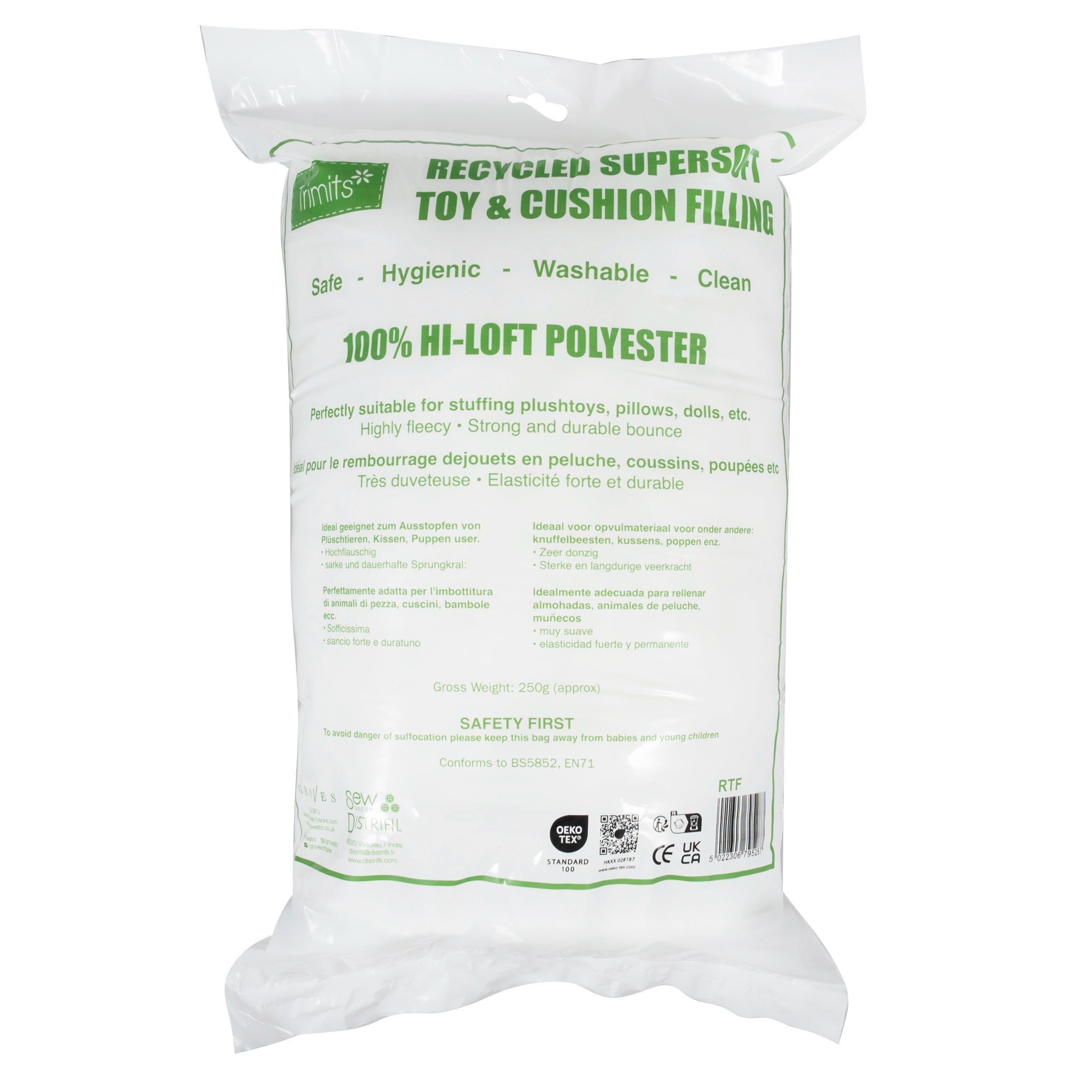 Eco-Friendly Recycled Toy Cushion Filling/Stuffing - Trimits 250g ...