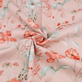 Edith Printed Cotton Linen Dressmaking Fabric - Flowers on Stone