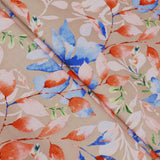Edith Printed Cotton Linen Dressmaking Fabric - Coloured Leaves on Stone