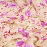 Edith Printed Cotton Linen Dressmaking Fabric - Purple Flowers