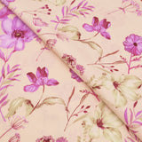 Edith Printed Cotton Linen Dressmaking Fabric - Purple Flowers