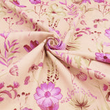 Edith Printed Cotton Linen Dressmaking Fabric - Purple Flowers