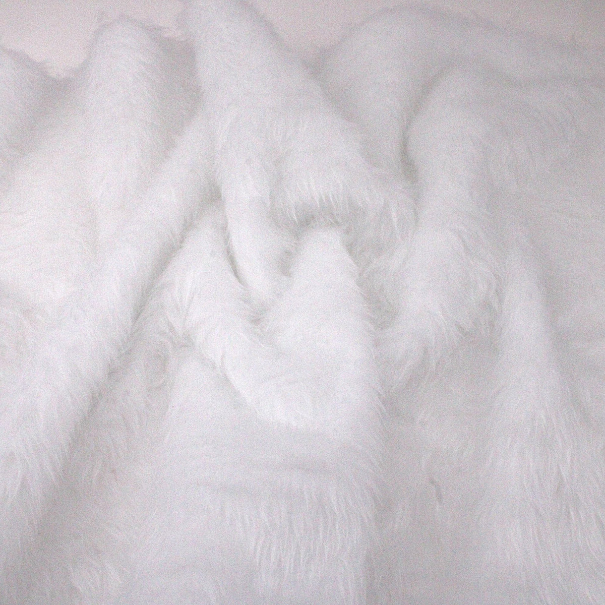 Faux Fur Soft Short Pile Fabric - White
