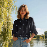 Black Blue Floral