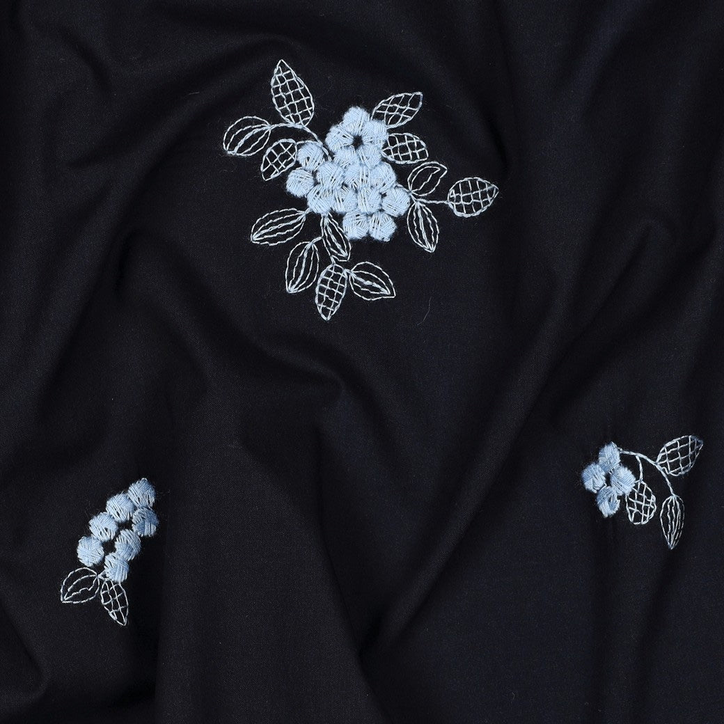 Black Blue Floral