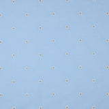 Fine Cotton Voile Printed Embroidery Dressmaking Fabric - Blue Lurex Flowers
