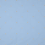 Fine Cotton Voile Printed Embroidery Dressmaking Fabric - Blue Lurex Flowers