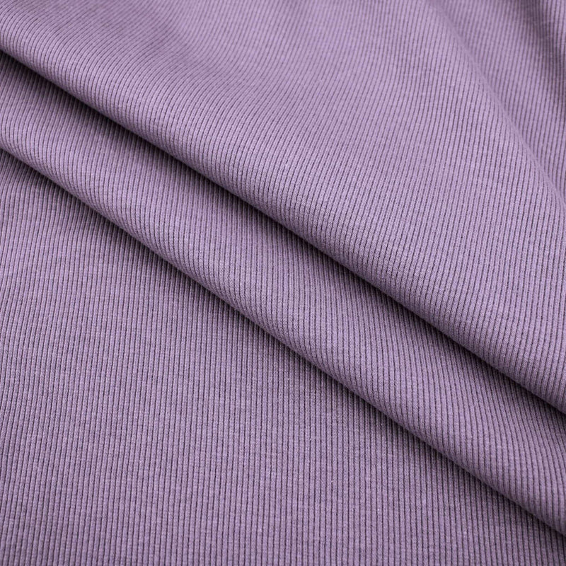 Fine Ribbed Cotton Jersey - Mauve