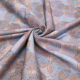 Fleur Luxury Pure Cotton Satin Sateen Dressmaking Fabric - Blue Mesmerizing Circles