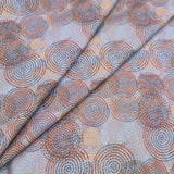 Fleur Luxury Pure Cotton Satin Sateen Dressmaking Fabric - Blue Mesmerizing Circles