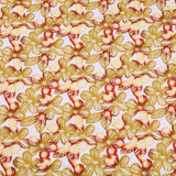 Fleur Luxury Pure Cotton Satin Sateen Dressmaking Fabric - Ochre Tainted Flowers