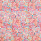 Fleur Luxury Pure Cotton Satin Sateen Dressmaking Fabric - Salmon Pink Mesmerizing Circles