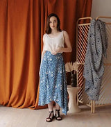 French Printed Viscose Dressmaking Fabric - Azure