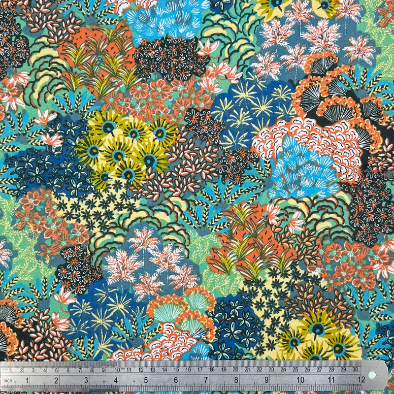 French Printed Cotton Dressmaking Craft Fabric - Abstract Mayola ...