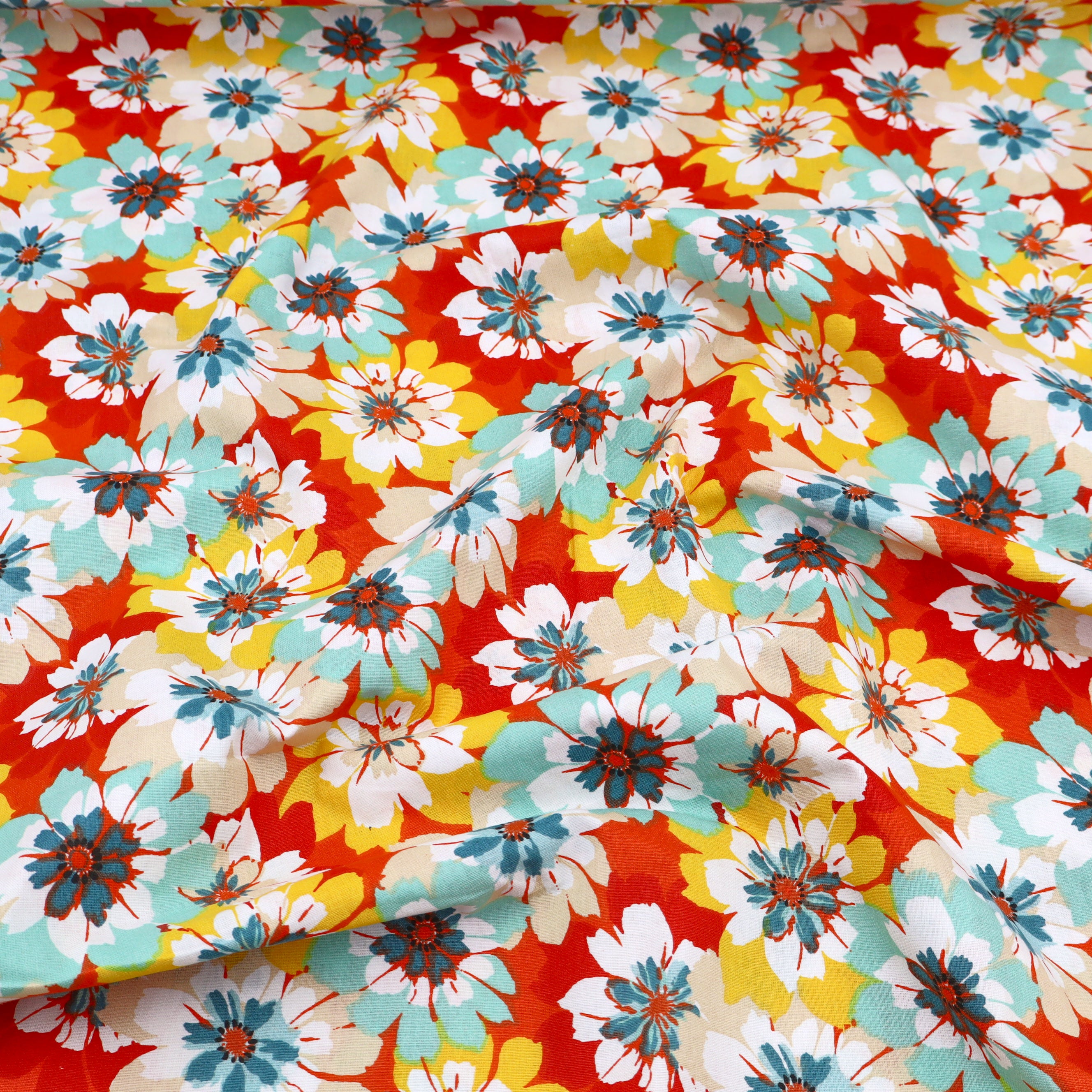 Google Spring Fabric French Printed Cotton Dressmaking Craft Fabric - Spring Daisies ...