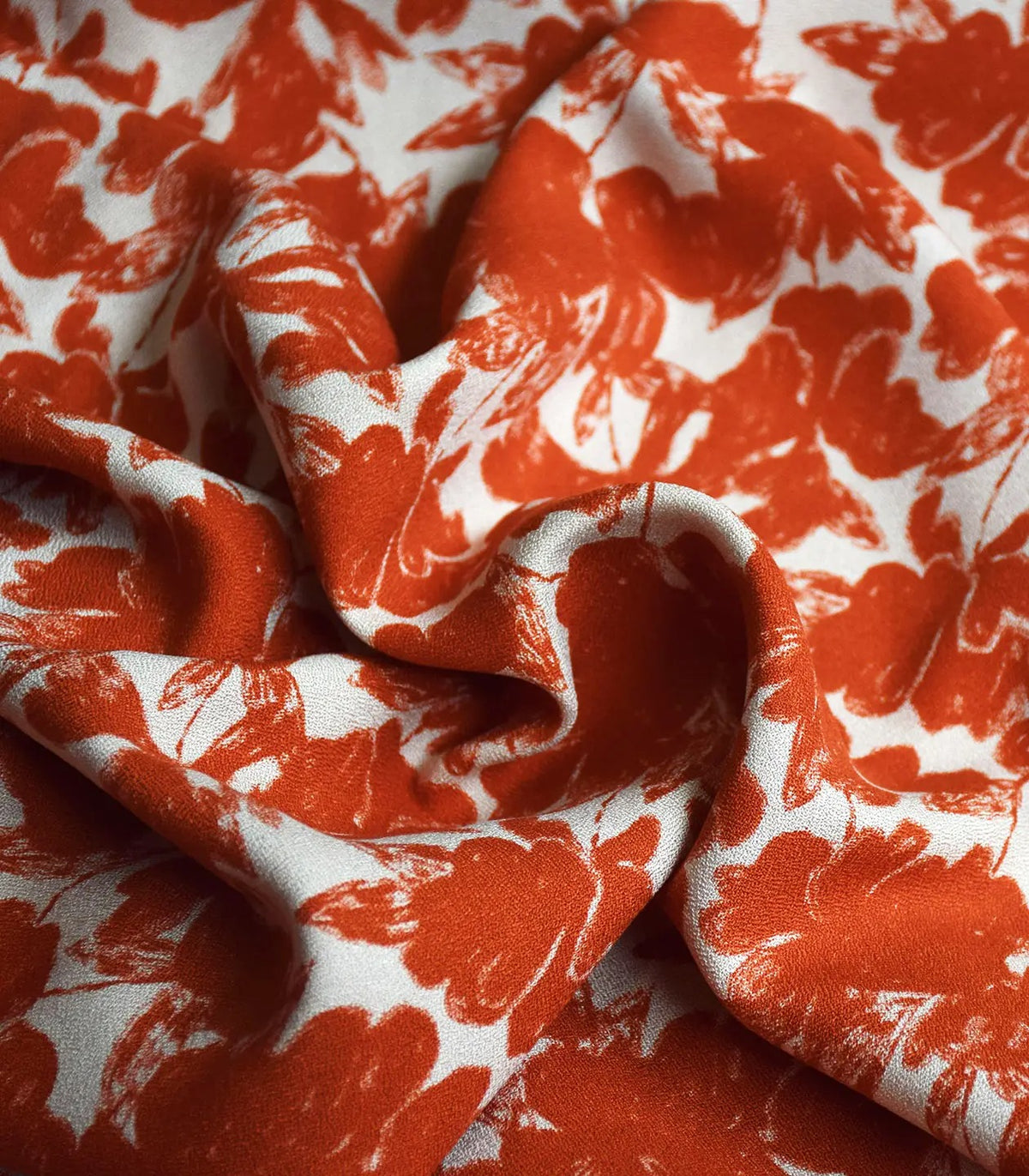 French Printed Viscose Crepe Dressmaking Fabric - Sunset Garden Crepe
