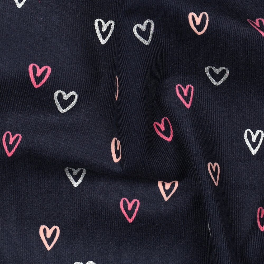 Navy Foil Hearts
