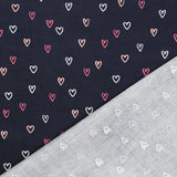 Navy Foil Hearts