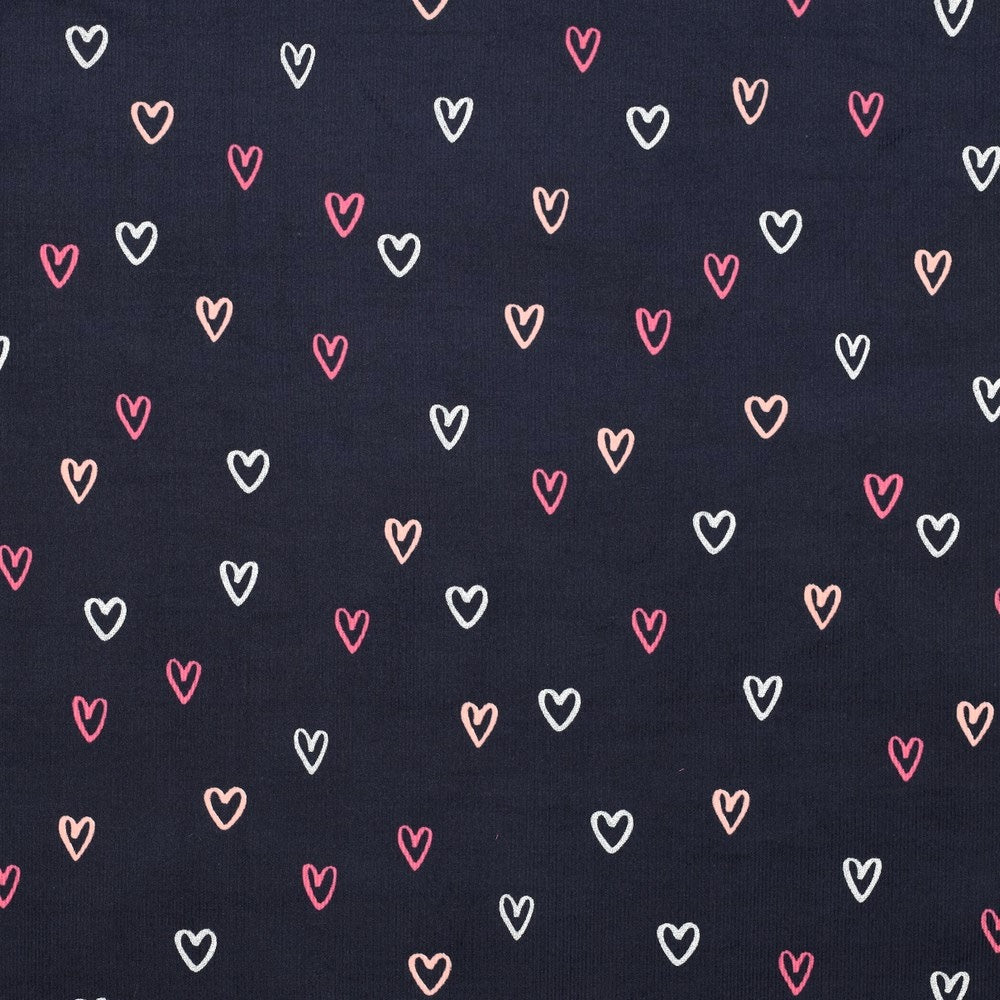 Navy Foil Hearts
