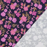 Pink Flowers on Navy