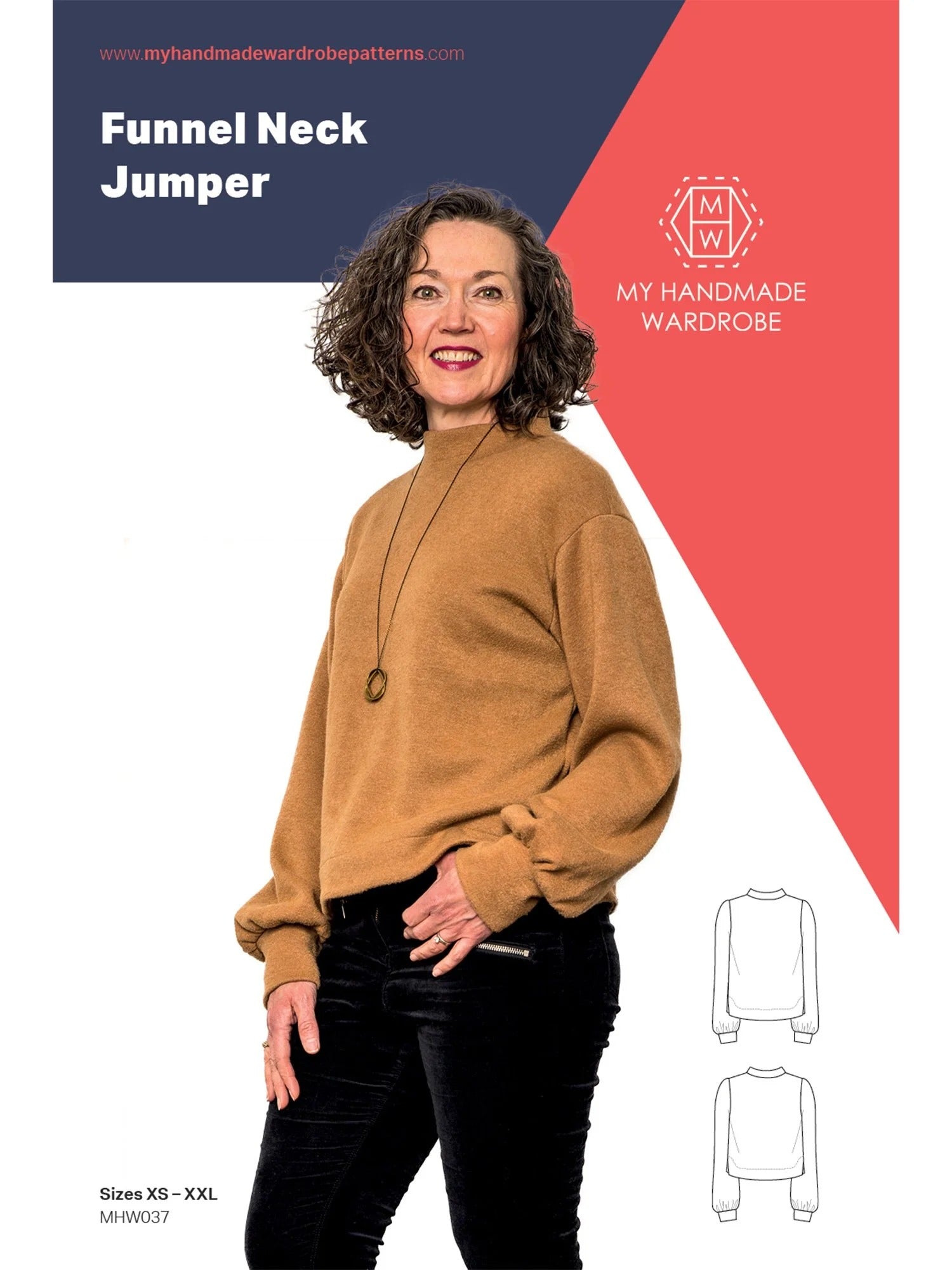 Funnel Neck Jumper Sewing Pattern - By My Handmade Wardrobe – Lullabee ...