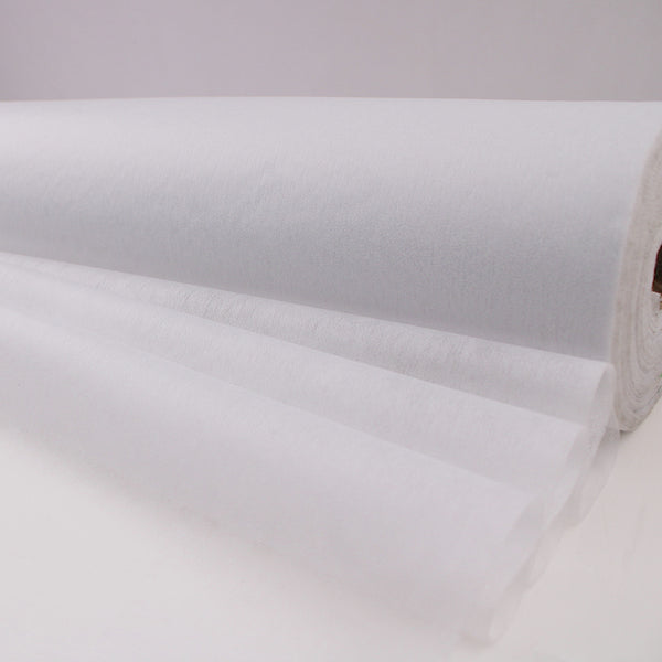 Fusible Light Iron On Polyester Interfacing Fabric - White