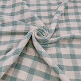 Gabriel Check Cotton Linen Double Gauze Yarn Dyed Dressmaking Fabric - Sage Green