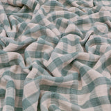 Gabriel Check Cotton Linen Double Gauze Yarn Dyed Dressmaking Fabric - Sage Green
