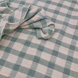 Gabriel Check Cotton Linen Double Gauze Yarn Dyed Dressmaking Fabric - Sage Green