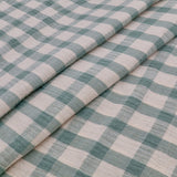 Gabriel Check Cotton Linen Double Gauze Yarn Dyed Dressmaking Fabric - Sage Green