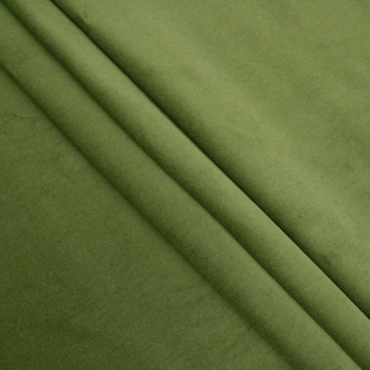 Genoa Pure 100% Cotton Velvet Upholstery Fabric - Olive