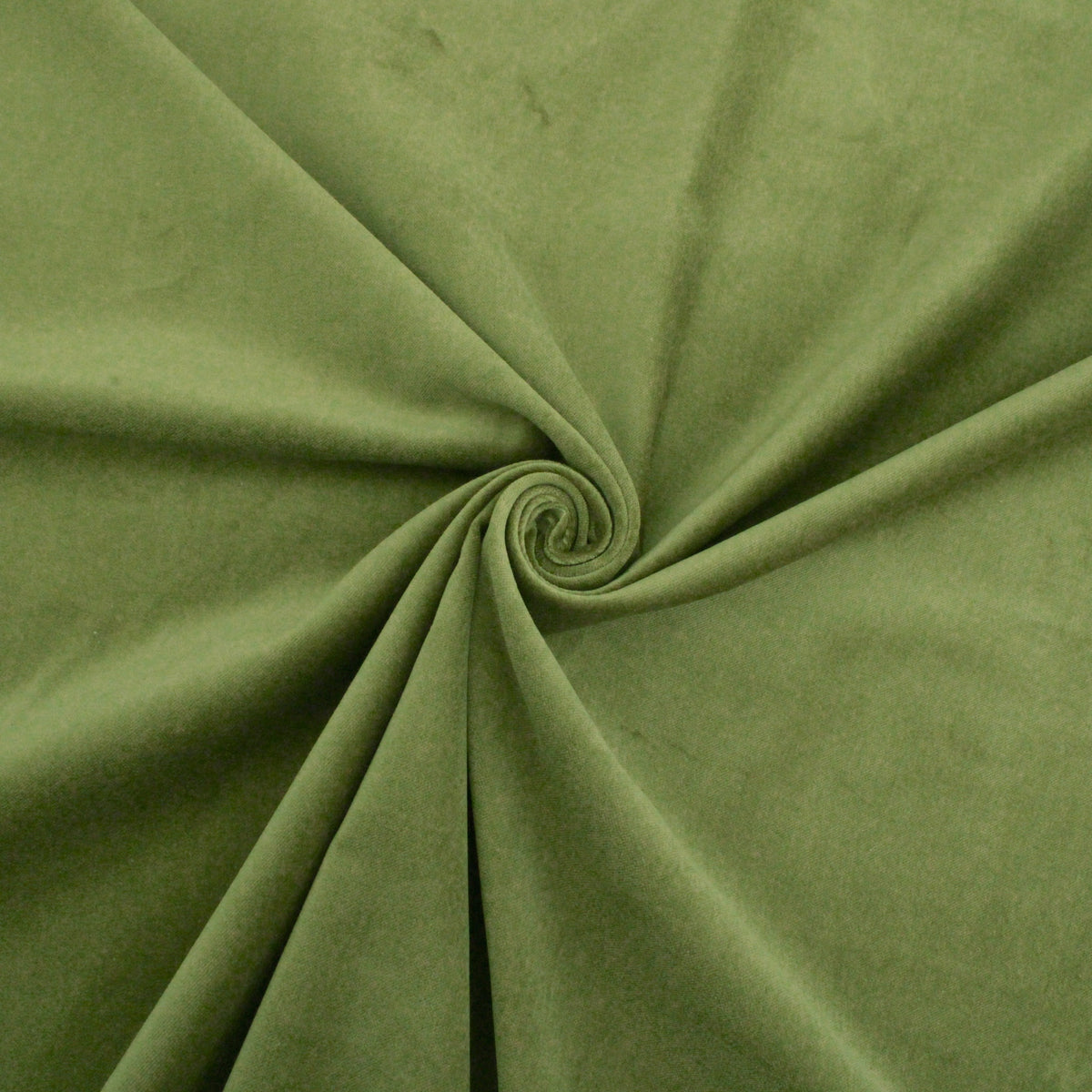 Genoa Pure 100% Cotton Velvet Upholstery Fabric - Olive
