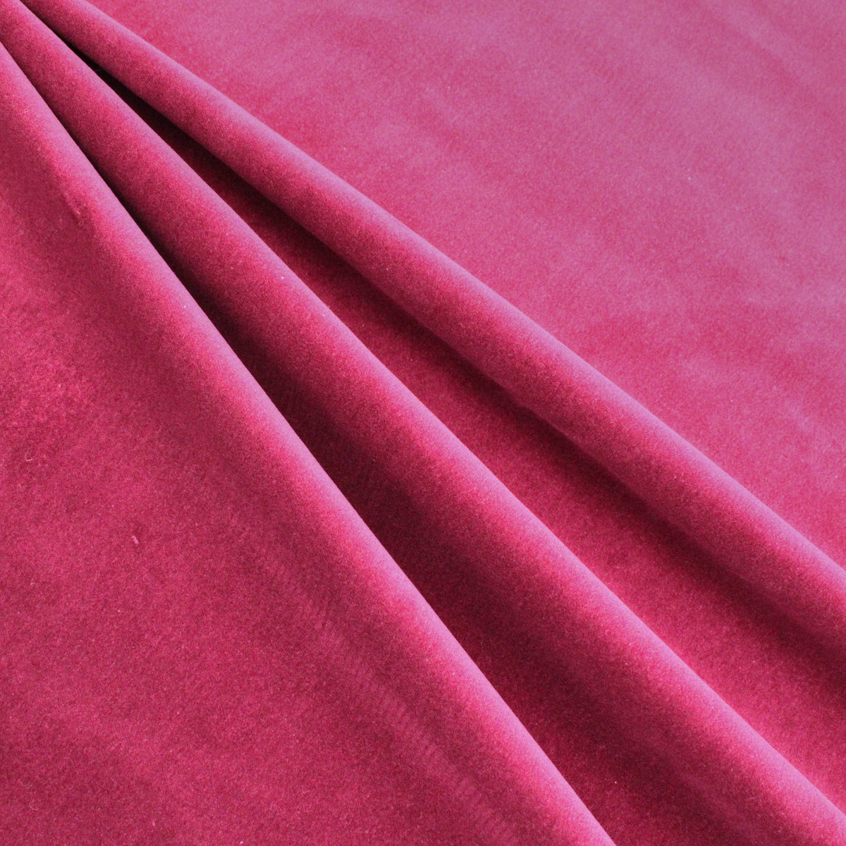 Genoa Pure 100% Cotton Velvet Upholstery Fabric - Raspberry