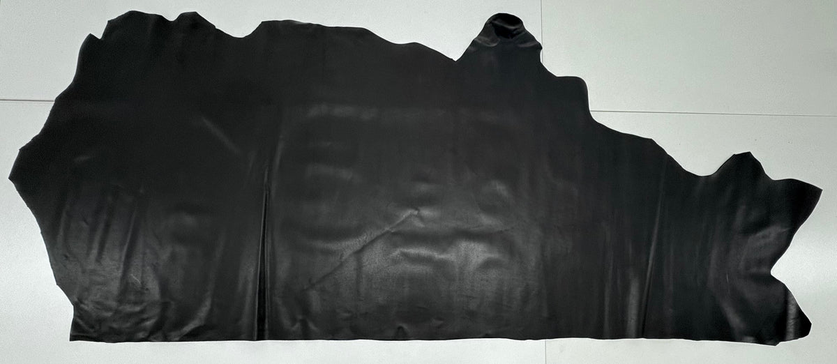 Genuine 100% Real Animal Side Cow Hide Leather for Bag Making Boots Upholstery - Black Matt 3/227