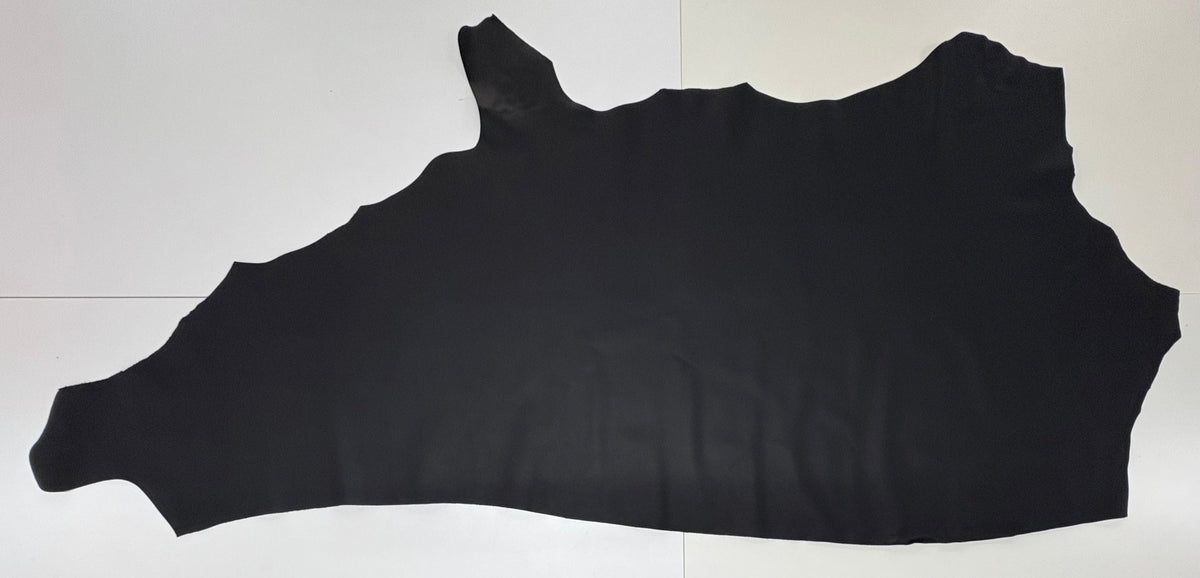Genuine 100% Real Animal Side Cow Hide Leather for Bag Making Boots Upholstery - Black Matt Semi Grain 1/171