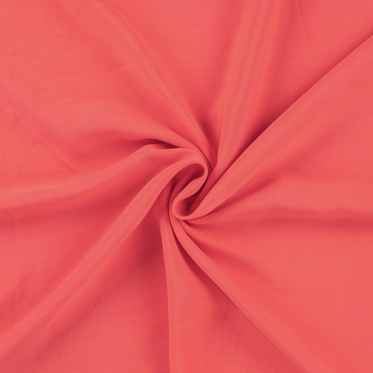 Gia Plain Viscose Lightweight Dressmaking Fabric - Coral
