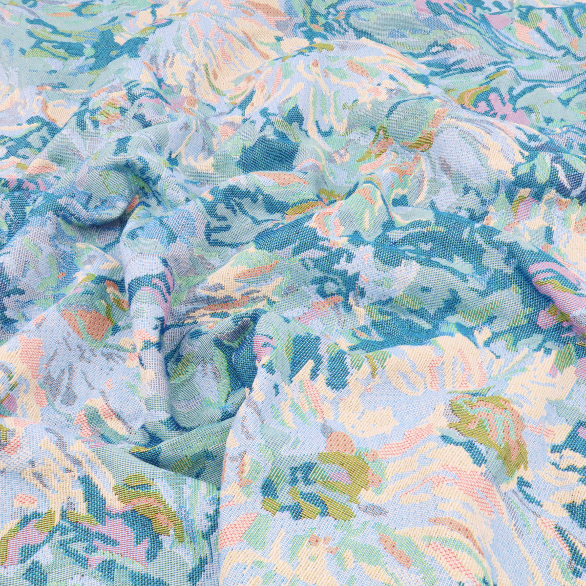 Gobelin Jacquard Thick Durable Tapestry Cushion Upholstery Jacketing Fabric - Blue Floral