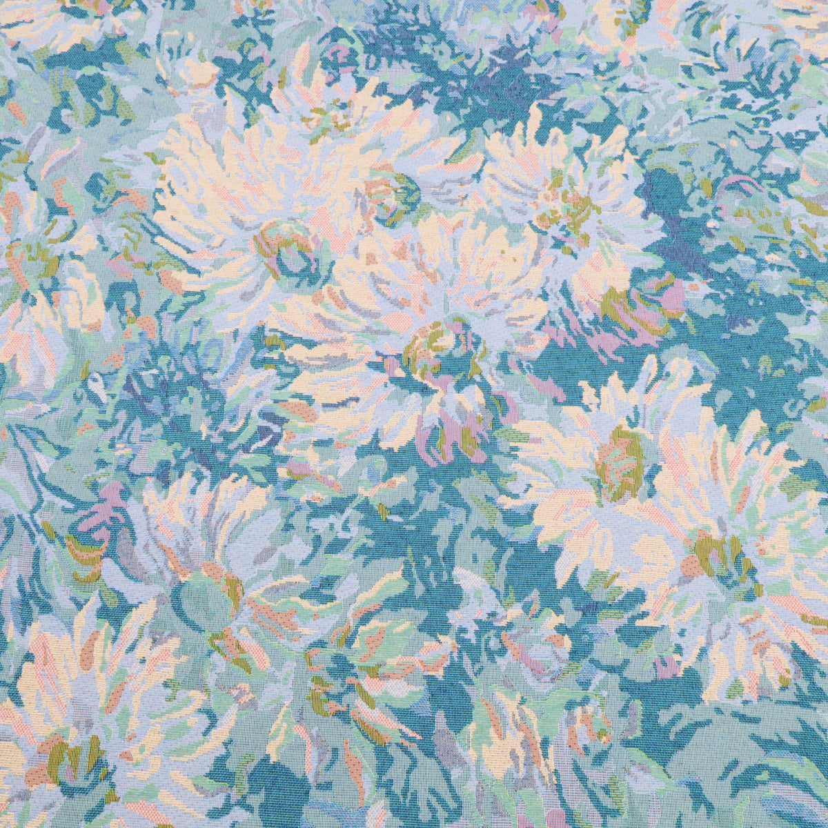 Gobelin Jacquard Thick Durable Tapestry Cushion Upholstery Jacketing Fabric - Blue Floral