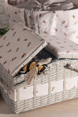 Haberdashery & Craft Sewing Basket - Large Bee Wicker Twin Lid