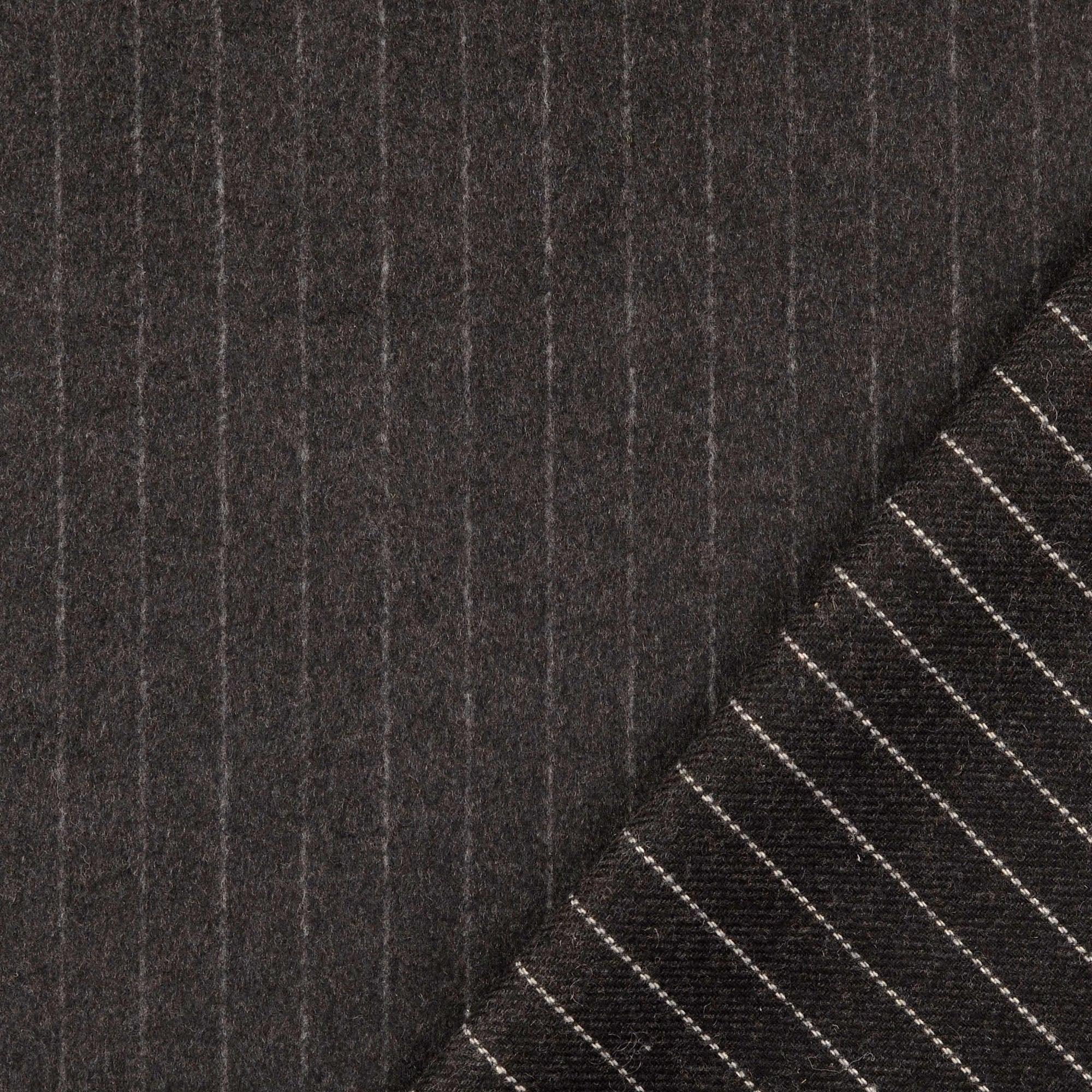 Hadrian Yarn Dyed Wool Mix Stripe Suiting Jacketing Coating Fabric - B ...